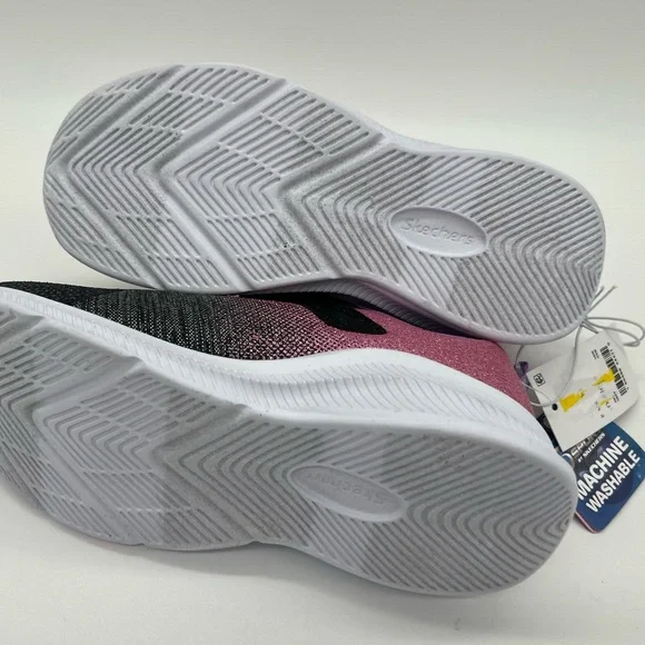S Sport By Skechers Girls' Jenni Ombre Print Sneakers - Black /Pink Size w/box - Picture 8 of 9